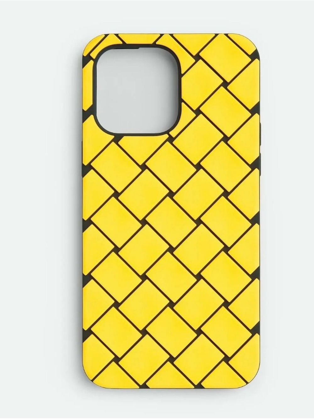 Bottega Veneta Intreccio silicone iPhone case in the "Sherbert" yellow